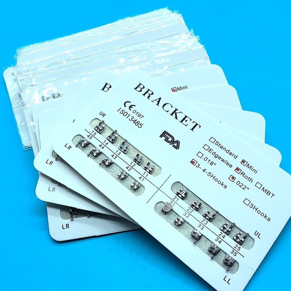 100 Kits Dental Orthodontic Brackets MIM Monoblock Mini Roth.022 345Hooks Braces