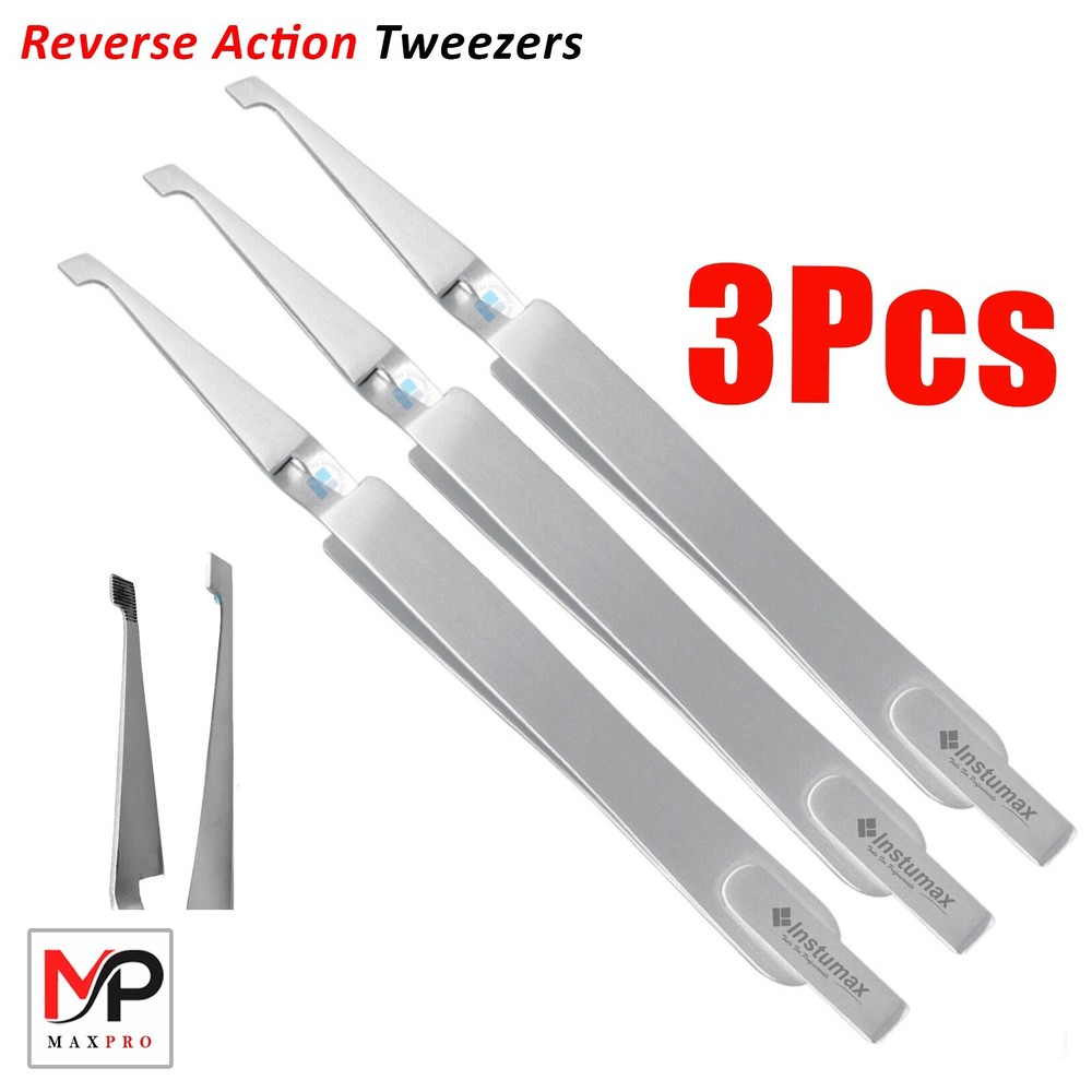 3-Piece Professional Orthodontic Tweezers Set – Precision Squared Tip for Braces