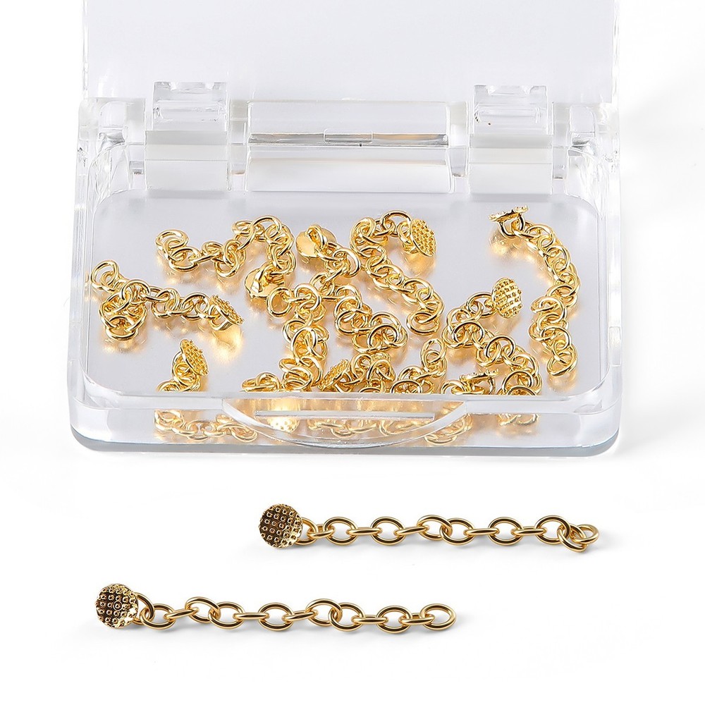 10pcs/box Dental Orthodontic Monoblock Lingual Button Chain Gold-plated