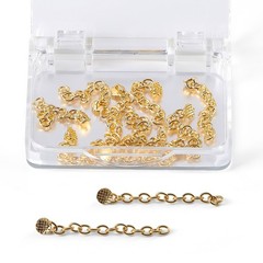 10pcs/box Dental Orthodontic Monoblock Lingual Button Chain Gold-plated