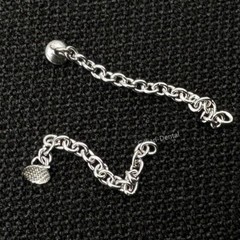2pcs Dental Orthodontics Button Chain Traction Hook Silver Round Base Buttons
