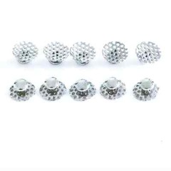 10x Dental Orthodontic Metal Lingual Buttons Bondable Round Mesh Base for Braces