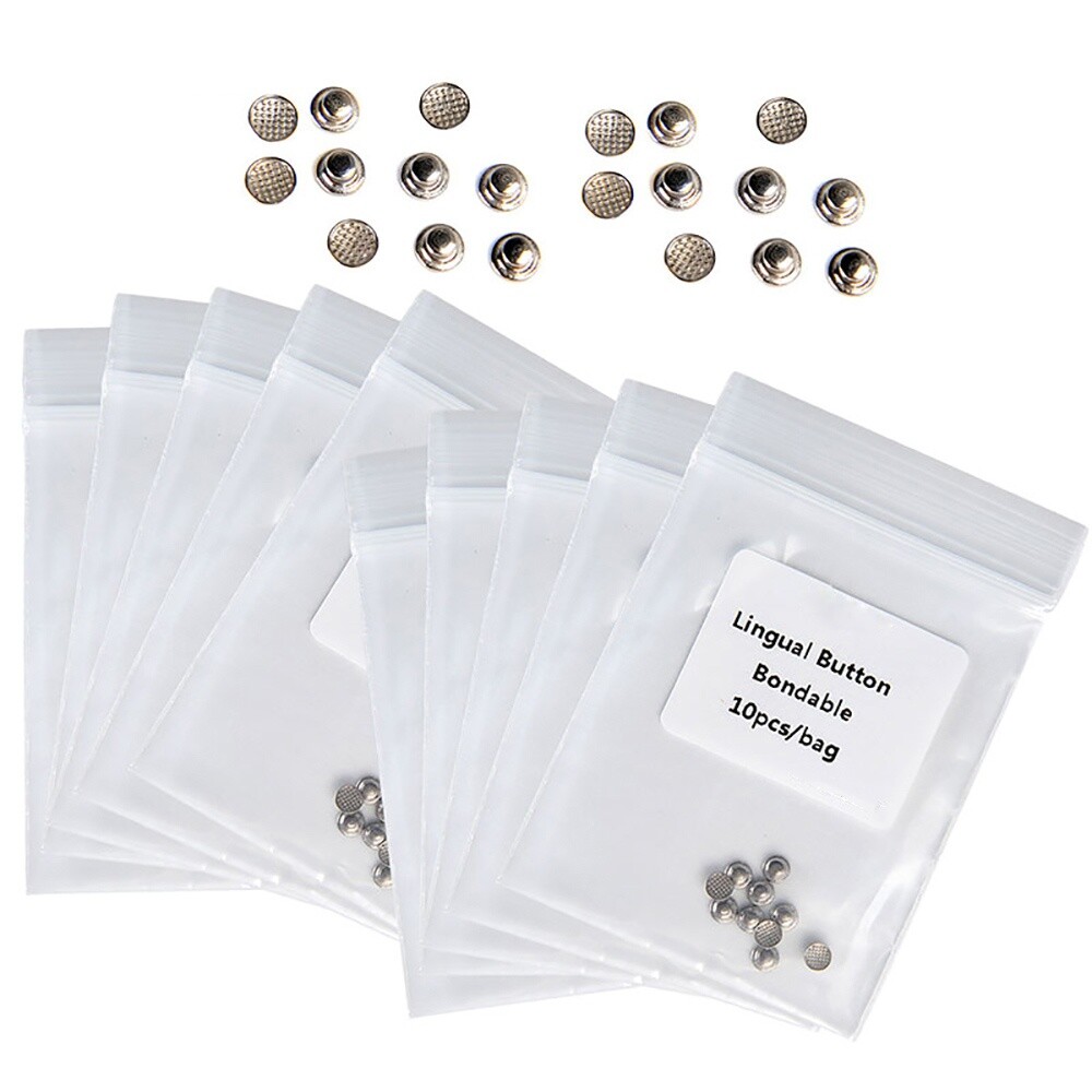 100pcs AZDENT Dental Orthodontic Lingual Buttons Bondable Round Base Monoblock