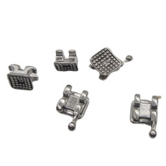 Dental Orthodontics MIM Monoblock Brackets Mini Edgewise 022 345hooks Mesh Base