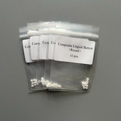 Dental Orthodontic Bondable Lingual Buttons Ceramic Round Base Mesh Base Clear