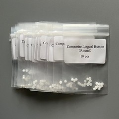 Dental Orthodontic Bondable Lingual Buttons Ceramic Round Base Mesh Base