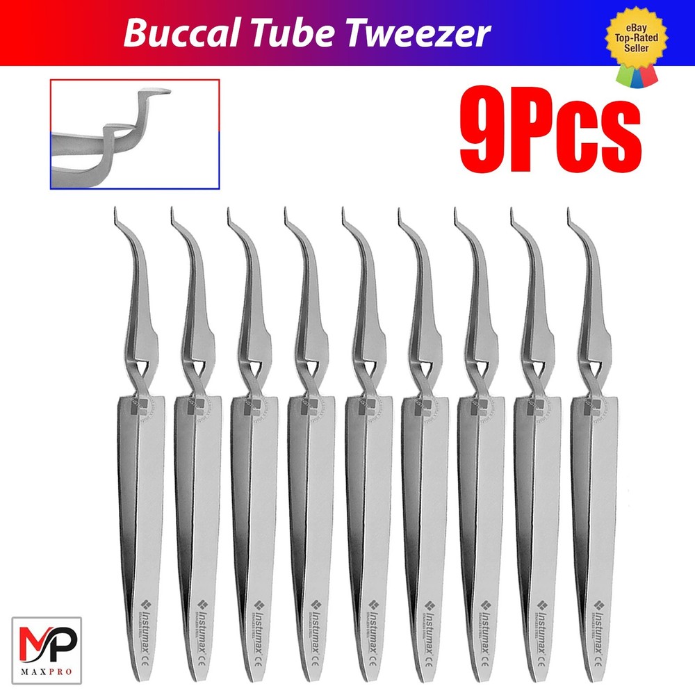 INSTUMAX Buccal Tube De Bonding Tweezers 5.5″ (14cm) | Reverse Action Forceps X9