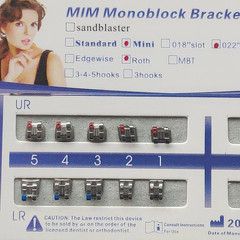 20Sets Dental Ortho Metal Bracket MIM Monoblock Mini Roth 022 no hooks