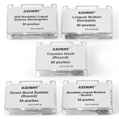 50pcs Dental Orthodontic Lingual Buttons Bondable Round Monoblock/Mesh Base