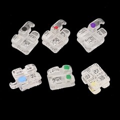 20pcs Dental Ortho Monocrystalline Sapphire Ceramic Clear Bracket MBT/ROTH 0.22