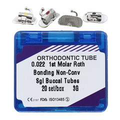 20 Sets Dental Orthodontic Buccal Tubes Brackets Roth MBT 0.022 1st 2nd Molar 3G