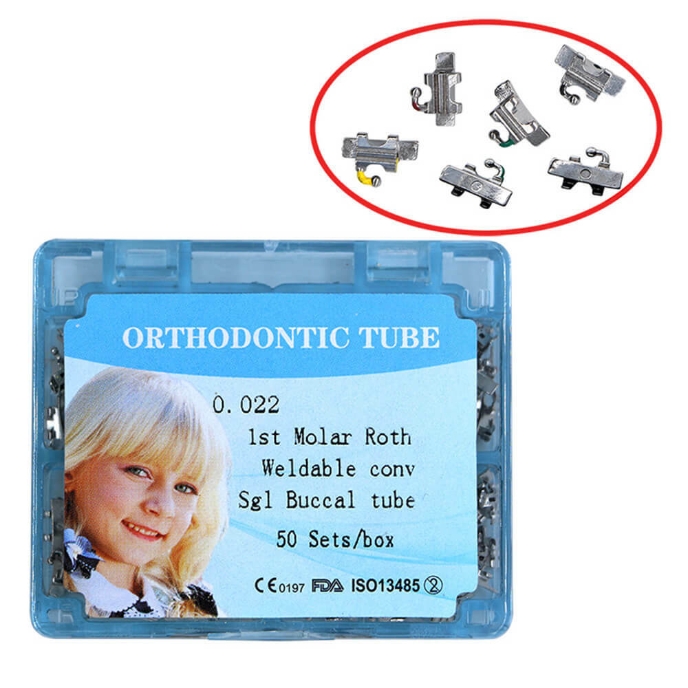 50sets dental orthodontic buccal tube 0.022 1st molar Roth weldable conv sgl
