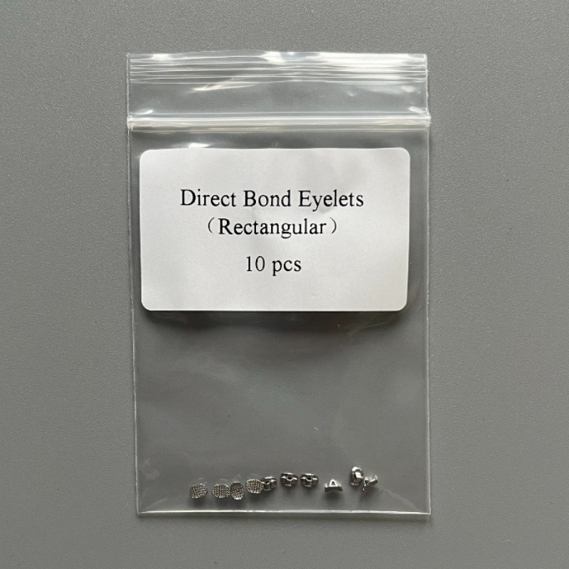 10pcs Dental Orthodontic Lingual Buttons Direct Bond Eyelets Rectanglar Base