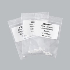 AZDENT Dental Ortho Composite Clear Ceramic Lingual Buttons for Round Base