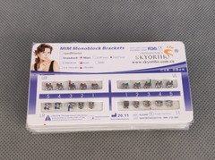 100 Sets Dental Metal Brackets MIM Monoblock Mini Roth 022 3 hooks Mesh Base