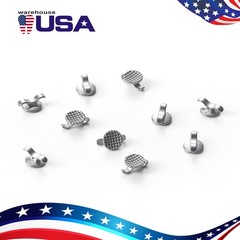 10pcs Dental Ortho Bondable Lingual Buttons with Hole Round Horizontal Channel
