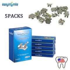 5packs Orthodontic Brackets Braces Dental Brackets Roth Mbt 345 With Hook 022
