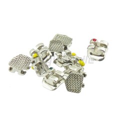 5Packs Dental Brackets Orthodontic Metal Mesh Base Braces MBT/Roth 022 345 Hooks