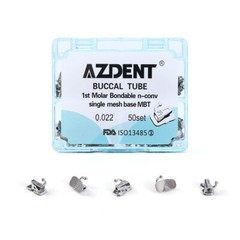 AZDENT Dental Orthodontic Buccal Tubes 1st/2nd Molar Non-Conv Roth MBT 022 018