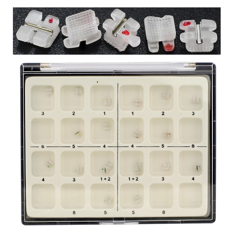 Dental Orthodontic Ceramic Brackets Braces Metal Slot Mini Roth 018 3 Hook 3M