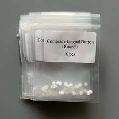 20 Pcs Dental Orthodontic Bondable Lingual Buttons Ceramic Round Base Mesh Base