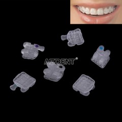 10X AZDENT Dental Orthodontic Ceramic Brackets Braces Roth Slot.022 Hooks 3-4-5