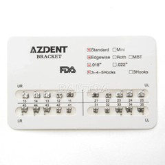 50 X Dental Orthodontic Brackets Standard Edgewise Slot.018 Hooks 3-4-5 Metal