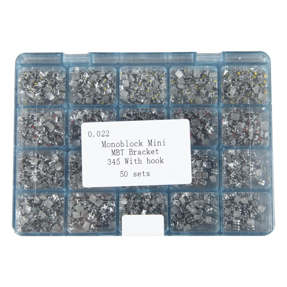 50 Sets Dental Orthodontics Monoblock MINI MBT. 0.022 Brackets 345 Hooks