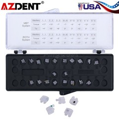 AZDENT Dental Orthodontic Ceramic Brackets Braces Roth Slot.018 3-4-5 Hooks