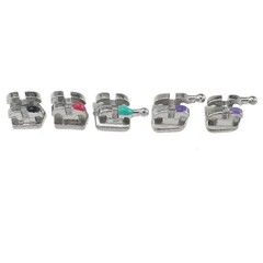 10 Sets Dental Orthodontic Brackets Mini Metal Braces Roth 022 345 Hooks MIM 5-5