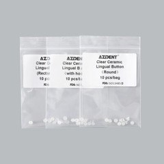 AZDENT Dental Ortho Composite Clear Ceramic Lingual Buttons for Round Base