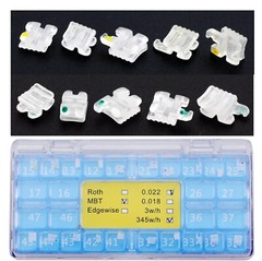Elegan I Dental Orthodontic Ceramic Brackets Clear Braces Aesthetic Roth MBT 022