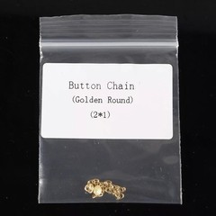 2pcs/pack Dental Orthodontic Traction Chain Round Buttons with Chain Gold Plated