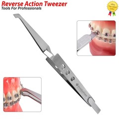 Professional Dental Bracket Holding Tweezer Reverse Action Hole Style Ortho Tool