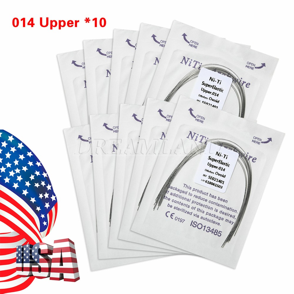 100PCS Dental Orthodontic Arch Wire Niti Round /Braces Bracket 022 Slot All Size