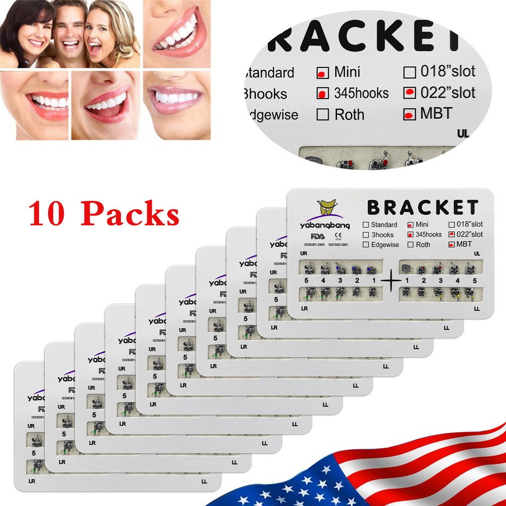 Dental Orthodontic Brackets Braces Mini MBT .022 Hooks 3-4-5 SA