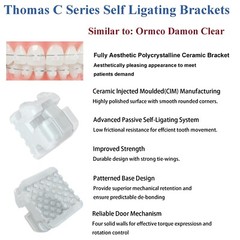 5 Kits Dental Damon Clear Brackets Orthodontic Self-ligating Ceramic MBT 022 345