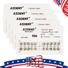 10 Packs AZDENT Dental Orthodontic Brackets Braces Metal Mini Roth.018 Hooks 345