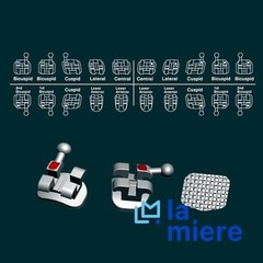 200PCS Orthodontic Mini Roth Brackets 0.022 Slot Bondable with Hook, 10 Packs