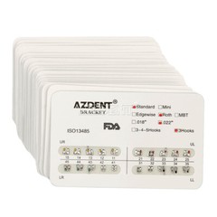AZDENT Dental Orthodontic Brackets Braces Standard Roth Slot.022 Hooks 3 Metal