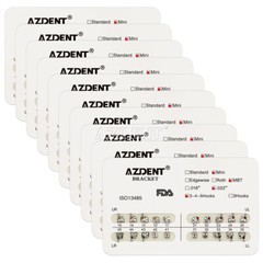 5Packs AZDENT Dental Ortho Brackets Mini/Standard MBT/Roth 022/018 Hooks 3 4 5