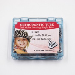 50 Set Dental Orthodontic Non-Convertible 2nd Molar Bonding Buccal Tube Roth 022