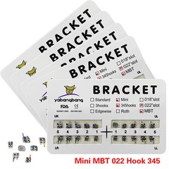 10 Packs/200pcs Dental Metal Bracket Brace Mini Roth / MBT Slot 022 345/3 Hooks