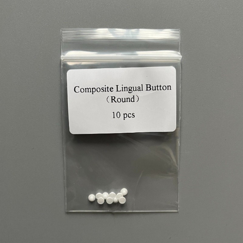 Dental Orthodontic Bondable Lingual Buttons Ceramic Round Base Mesh Base