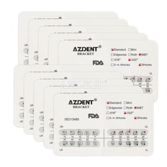 10X Dental Orthodontic Metal Brackets Braces Standard MBT.022 Hooks 345 AZDENT