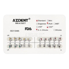 50Packs Dental Orthodontic Metal Brackets Braces Standard Roth 022 Hooks 345