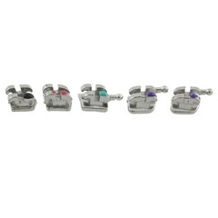 10 sets Dental Orthodontic Metal Brackets MIM Mini Braces MBT 022 345 Hooks 5-5
