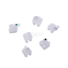 10X AZDENT ortodoncia brackets cerámicos dental 5*5 Roth.022 Ganchos 345 USA