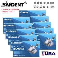 SANDENT Dental Orthodontic Self Ligating Bracket Braces Roth.022 Hooks 345