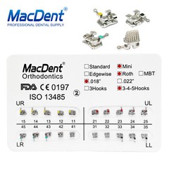 MacDent Dental Orthodontic Metal Brackets Braces Mini Standard Roth MBT 022/018